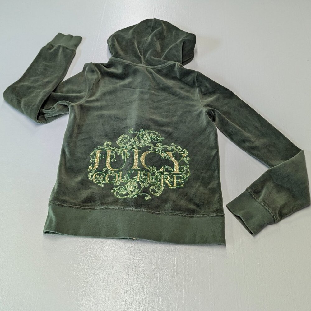 Juicy Couture Size Medium Olive Velour Jacket